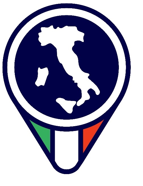 Outline of Italy and its flag